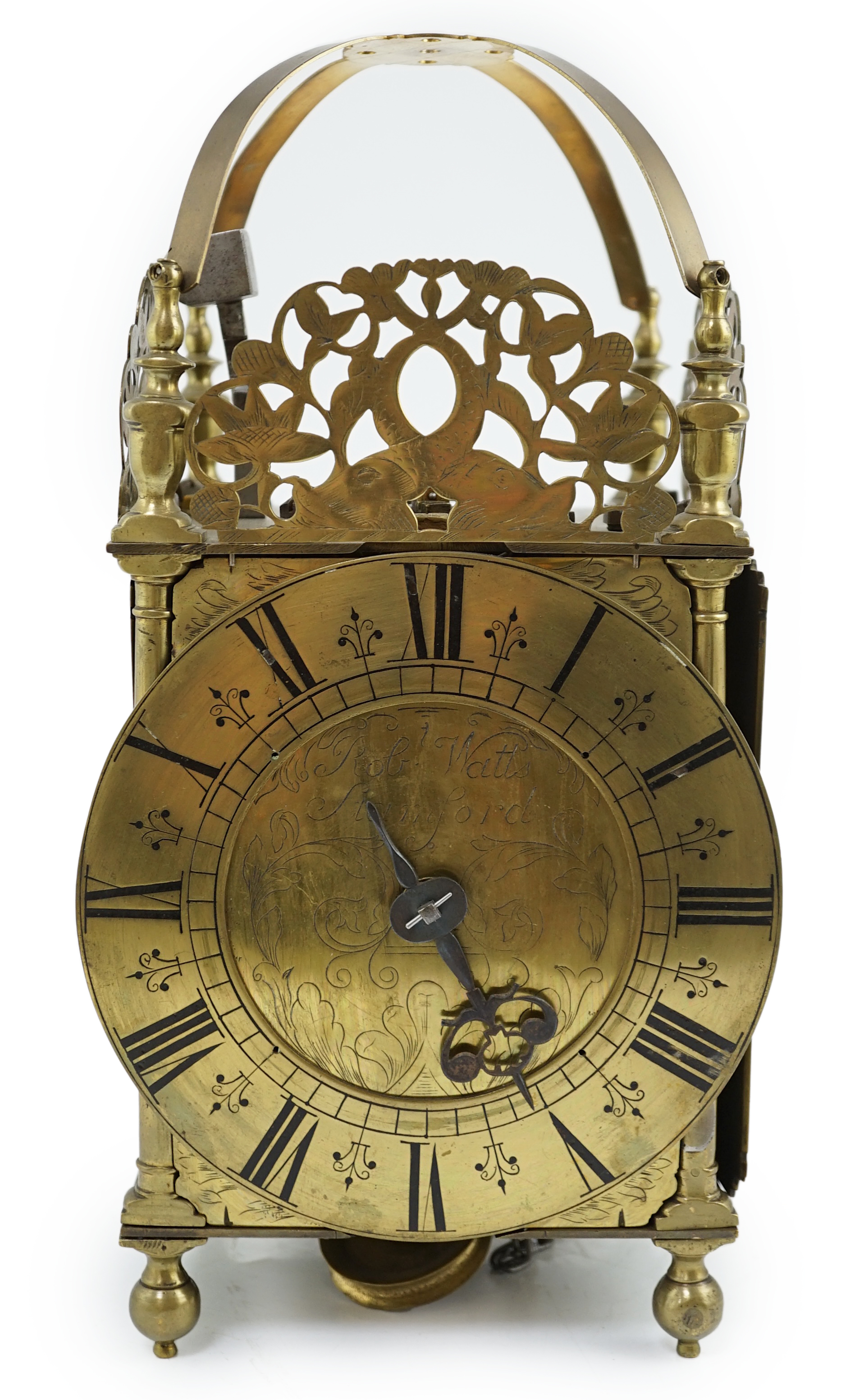 Robert Watts of Stamford, an early 18th century brass lantern clock